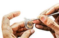 Artisan working on jewelry