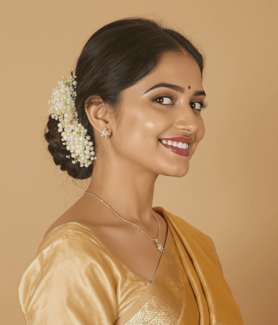 Model wearing Kundan choker necklace